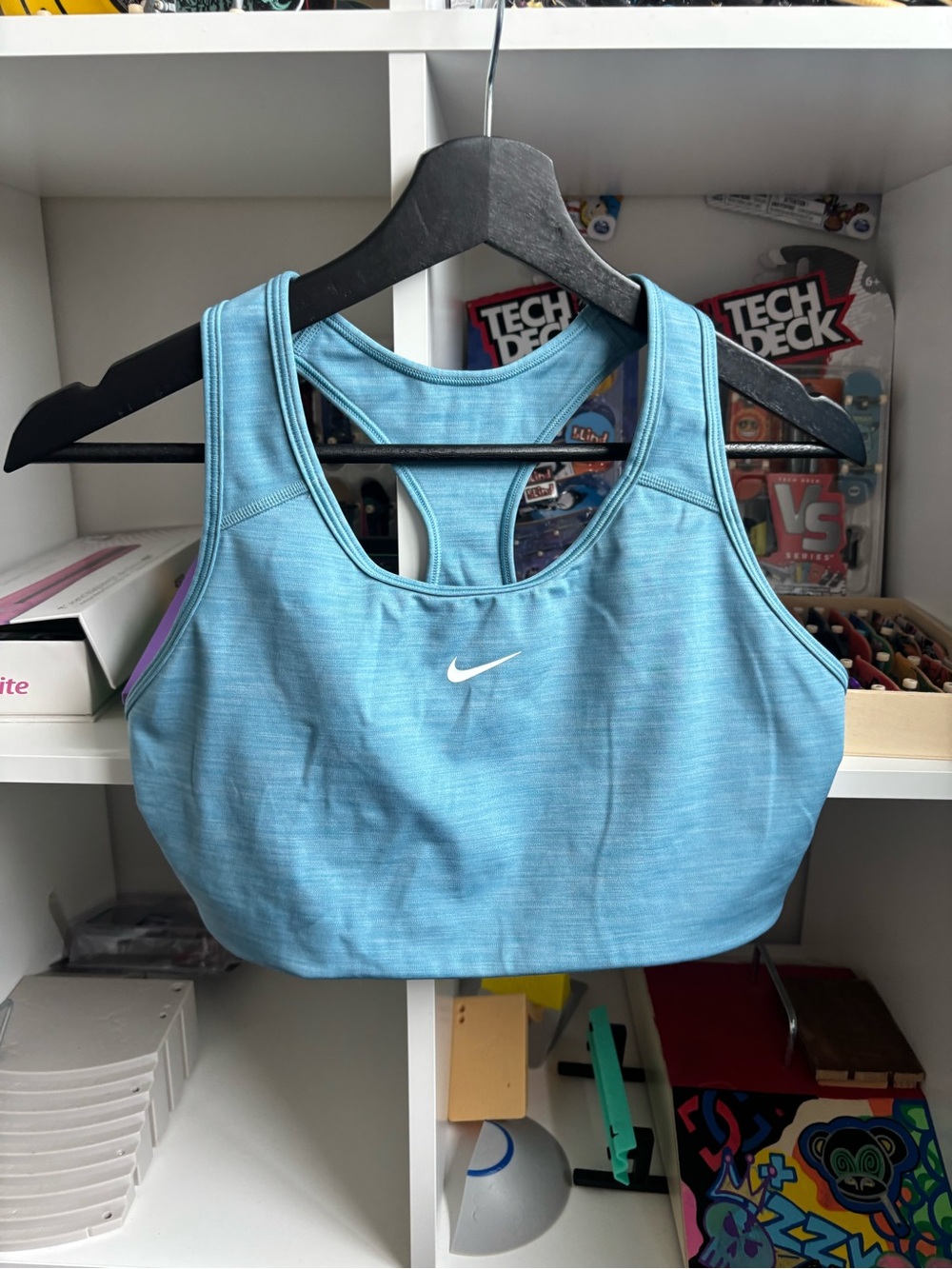 Blue Nike dri fit sports bra